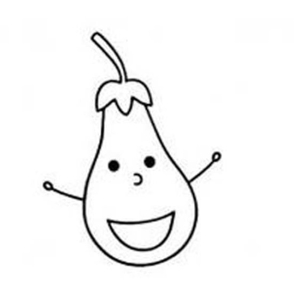 Cute eggplant simple strokes picture