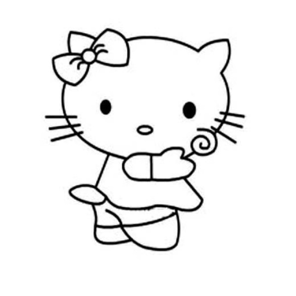 Childrens simple drawing of kitty cat