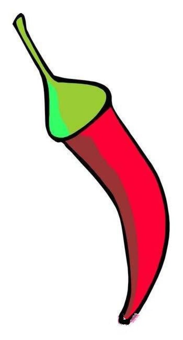 Colorful red pepper simple strokes