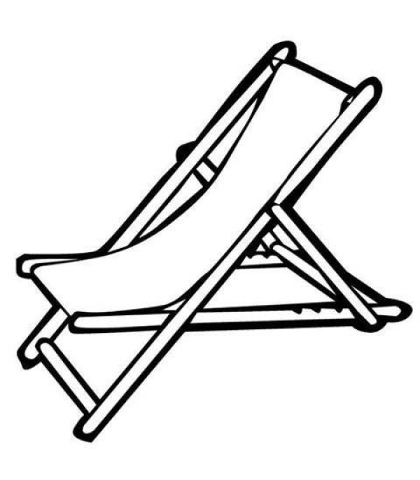 Primary school students folding deck chair simple drawing picture