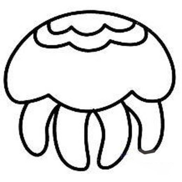 Kindergarten jellyfish simple drawing picture