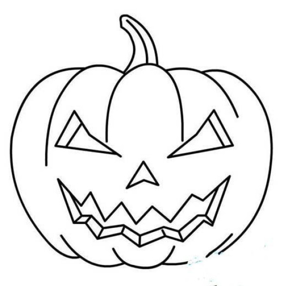 Childrens Halloween Jack-O-Lantern simple drawing pictures