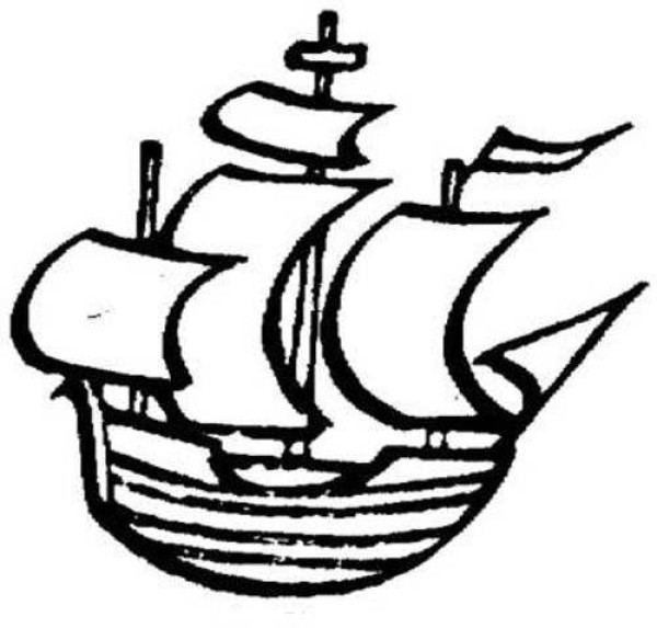 Simple drawing picture of sailing boat