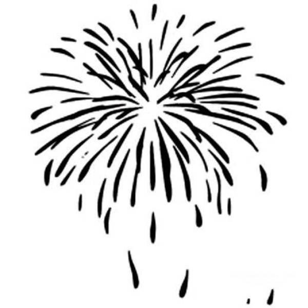 Childrens National Day Fireworks Simple Drawing Pictures