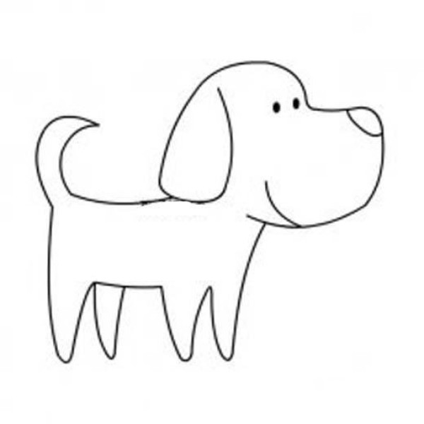 Cute puppy simple drawing