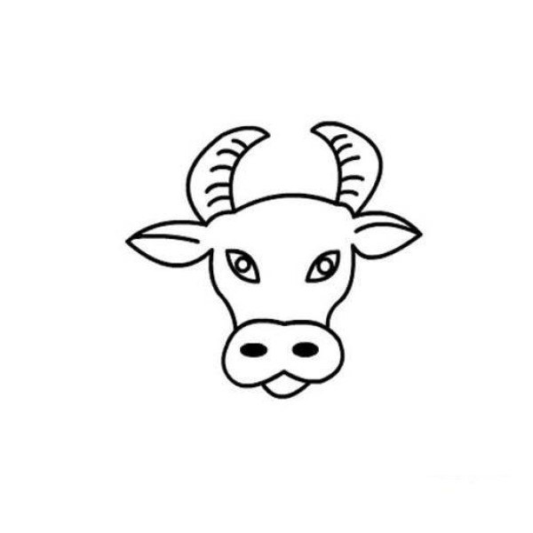 Kindergarten cow head simple drawing picture