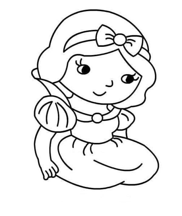 Snow white cartoon simple strokes