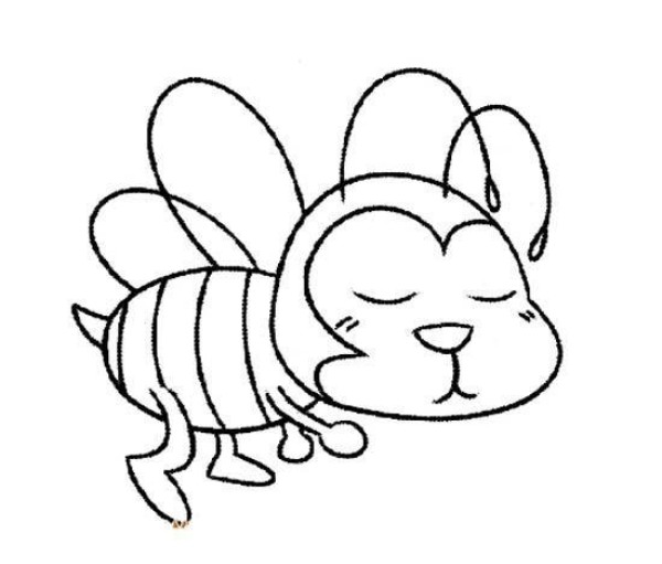 Simple drawing of sleeping bee