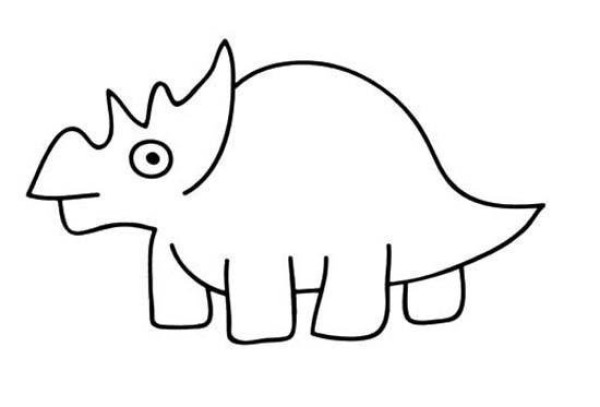 Childrens simple drawing of dinosaur: Protoceratops