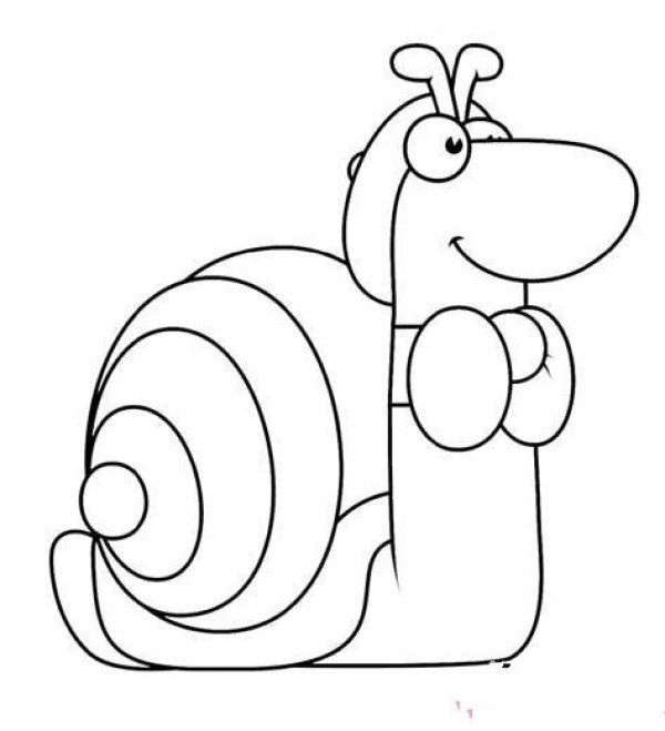 Cartoon snail simple drawing picture