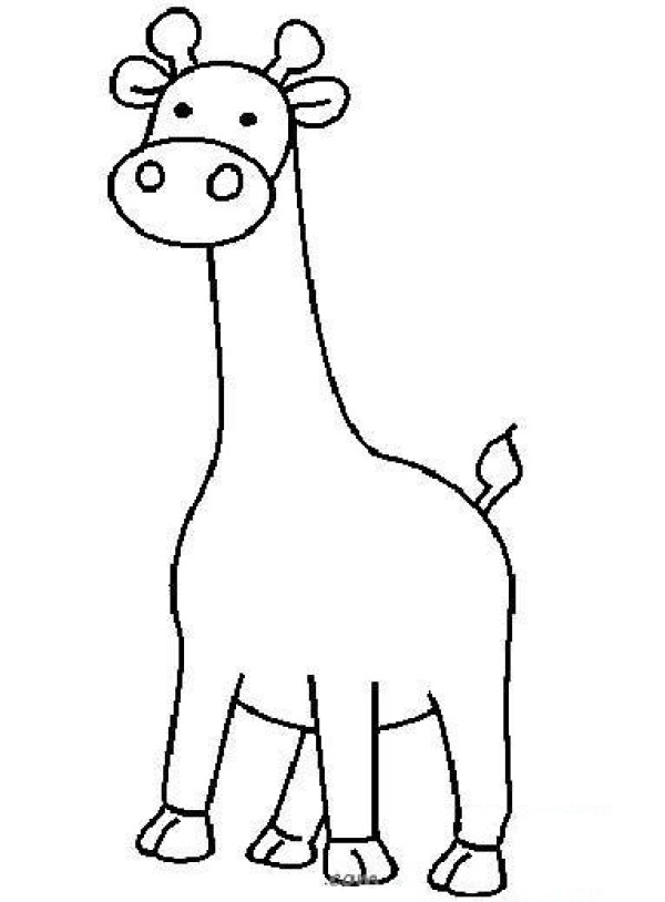 Cute cartoon giraffe simple drawing