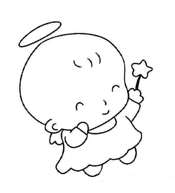 Childrens simple drawing pictures of cute and super cute angels