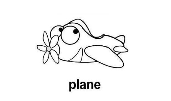 Cartoon airplane simple drawing