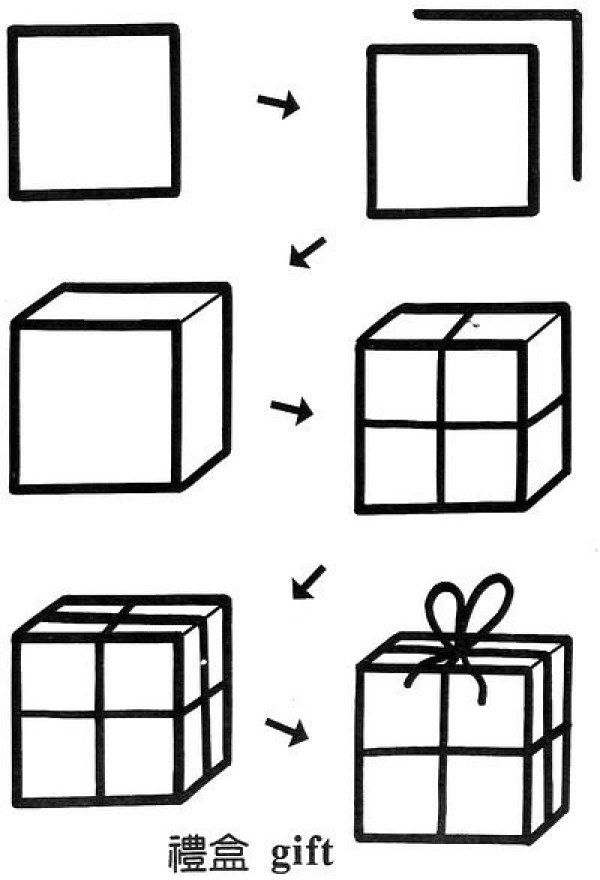 Gift box simple drawing picture