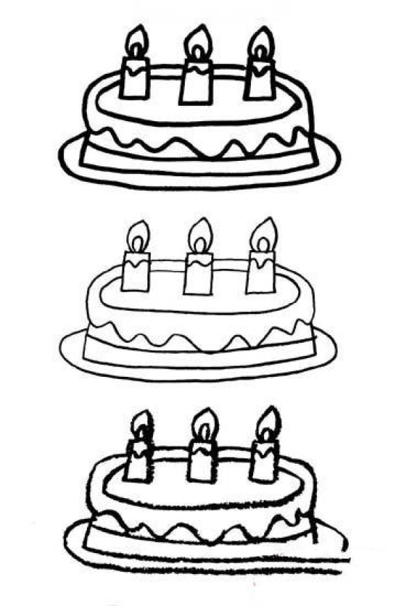 Birthday Cake Simple Drawing Picture Collection