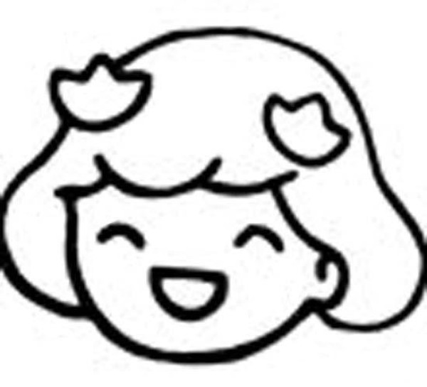 Simple drawing of little girl smiling expression