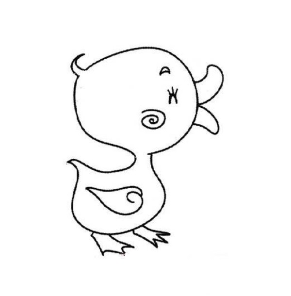 Cute little duck simple drawing picture