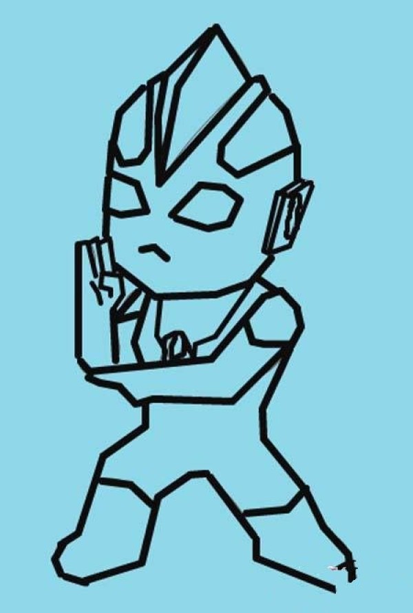 Simple drawing pictures of cartoon anime characters for children: Ultraman