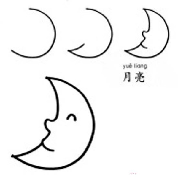 Steps to draw the moon in simple strokes: How to draw the moon