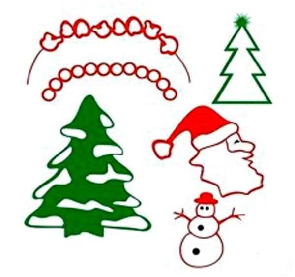 Colorful Christmas simple drawing material pictures