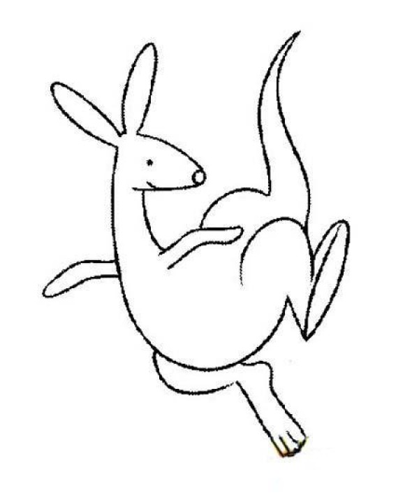 Childrens simple drawing picture of kangaroo jumping high