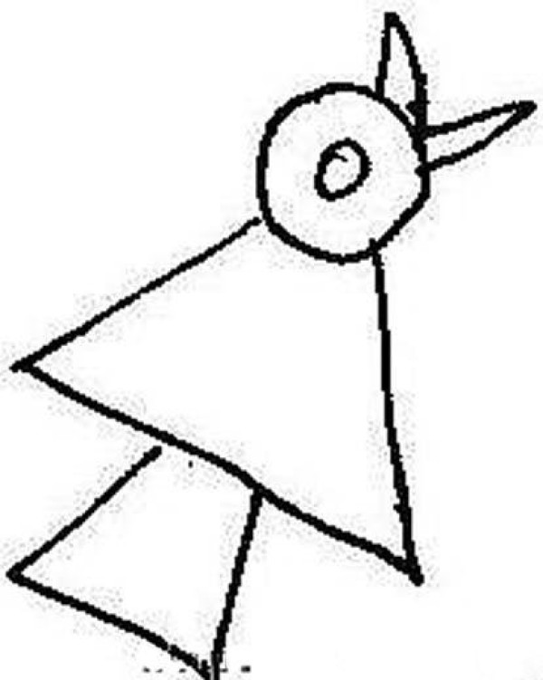 Kindergarten simple bird drawing