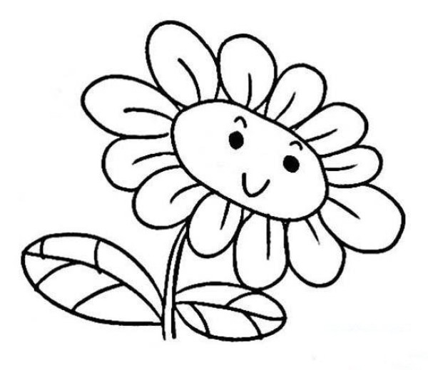 Cute Cartoon Sun Flower Simple Drawing Picture