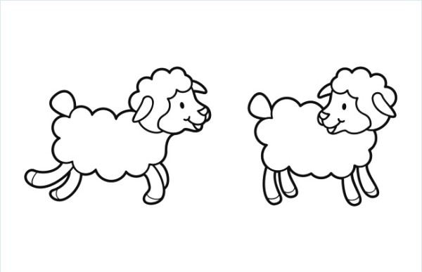 Simple drawing of little sheep