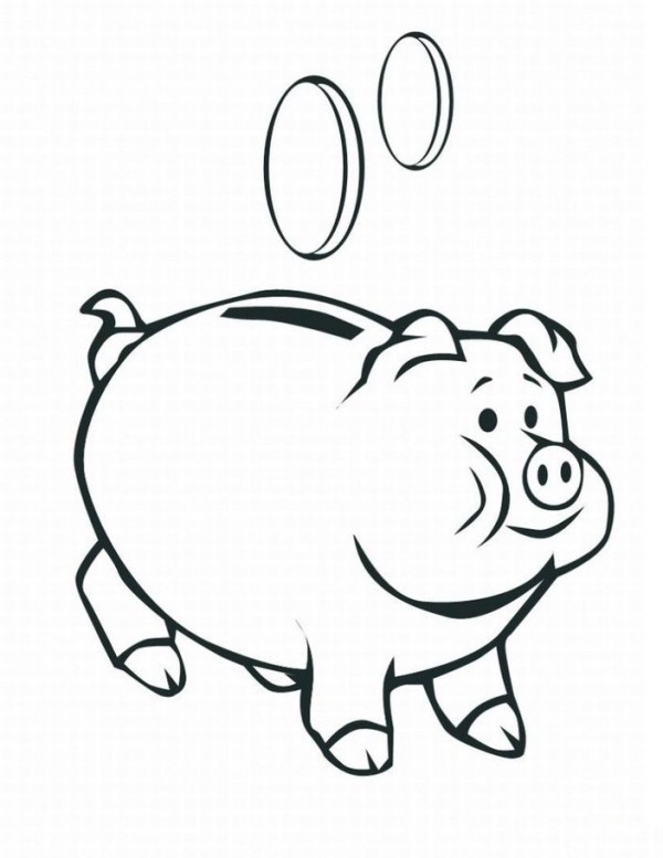 Simple drawing of piggy bank