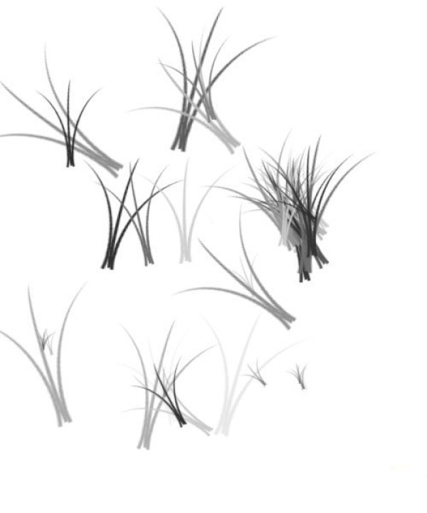 Simple strokes of grass