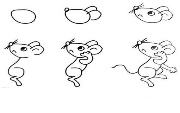 How to draw a little mouse in simple strokes