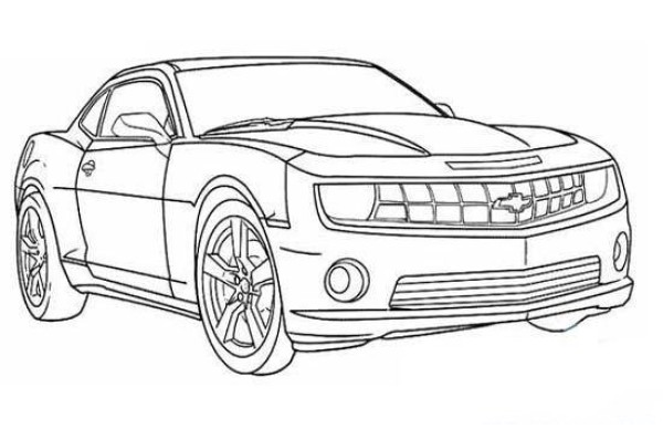 Childrens simple drawing picture of Bumblebee car