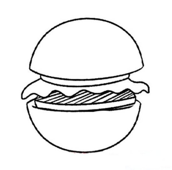 Elementary school students' simple drawing pictures of hamburgers