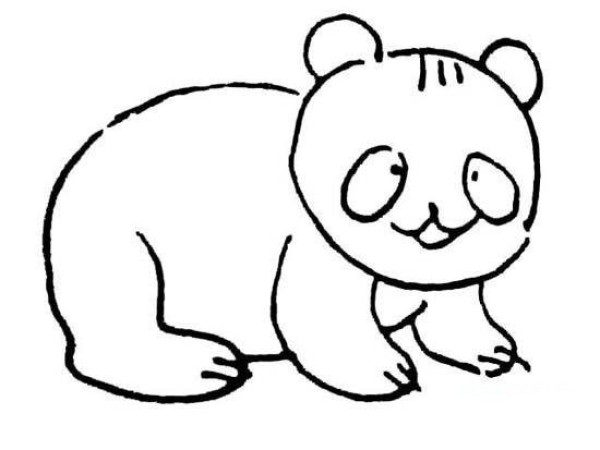 Kindergarten panda simple strokes