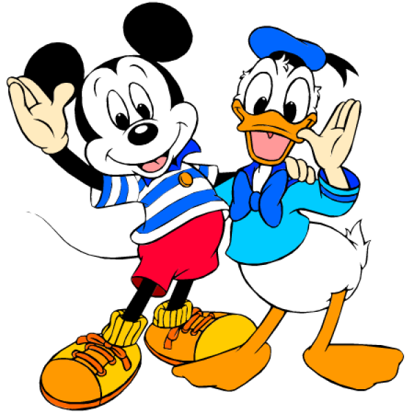 Mickey and Donald Duck simple drawing