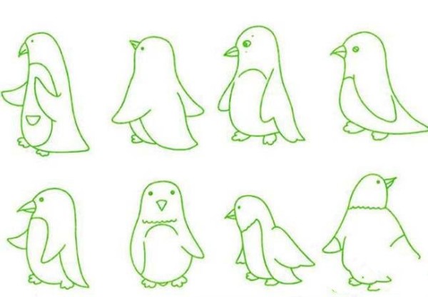 A collection of pictures of simple penguins