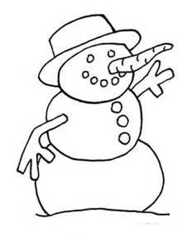 Childrens simple strokes of snowman pictures