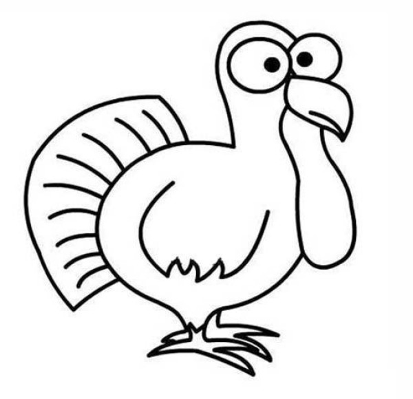 Childrens Thanksgiving Turkey Simple Drawing Picture