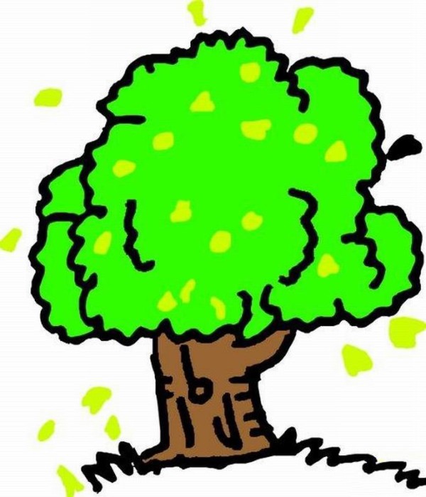 Colored simple drawing; tree