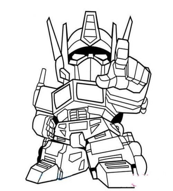 Primary school students cartoon Transformers simple drawing pictures