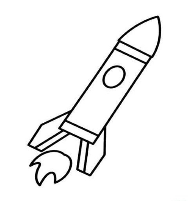 Childrens simple drawing pictures of space rockets