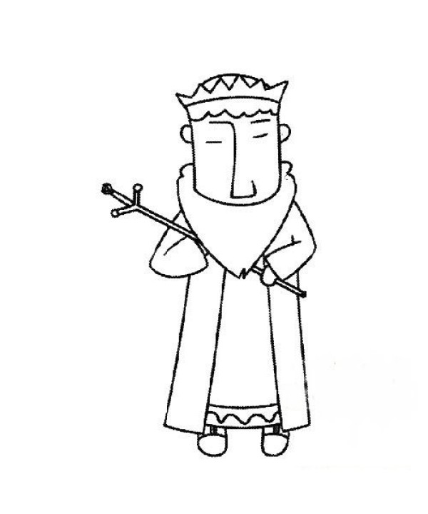 Bearded king simple strokes