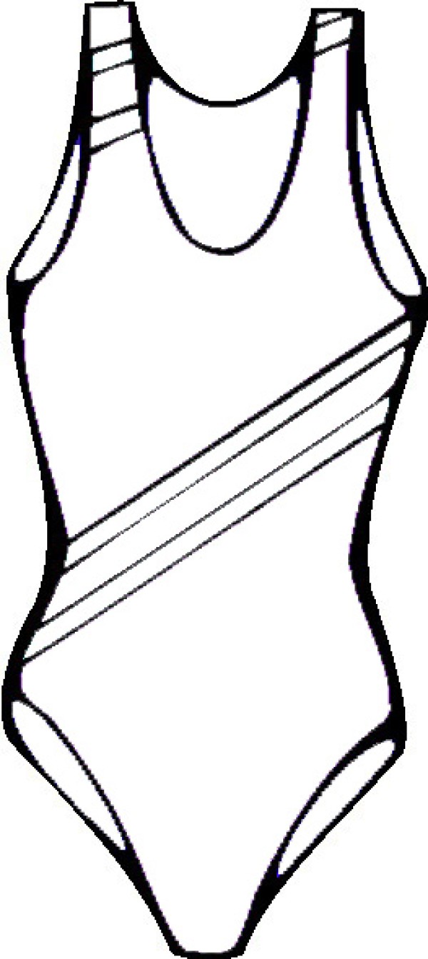 Simple strokes of womens swimwear