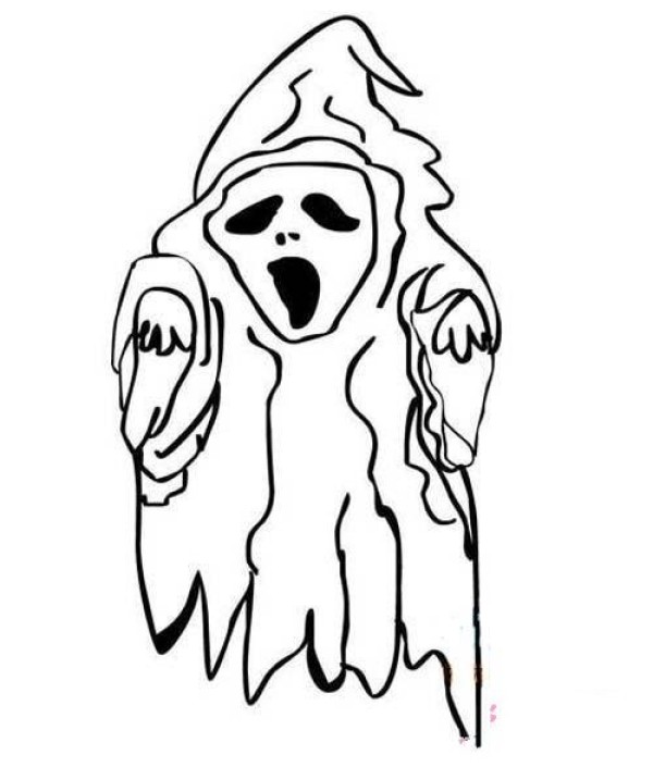 Halloween ghost simple strokes picture