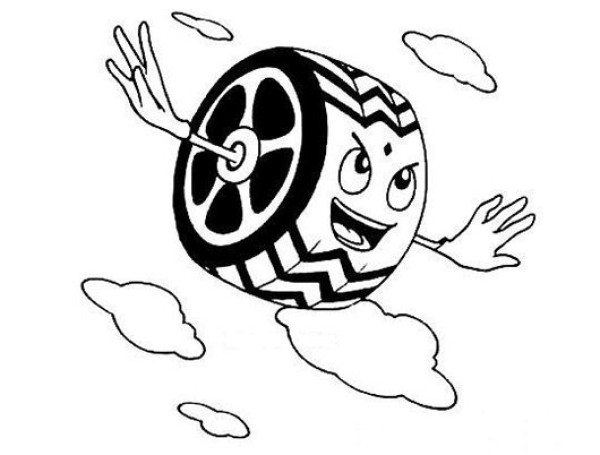 Cartoon tire simple drawing