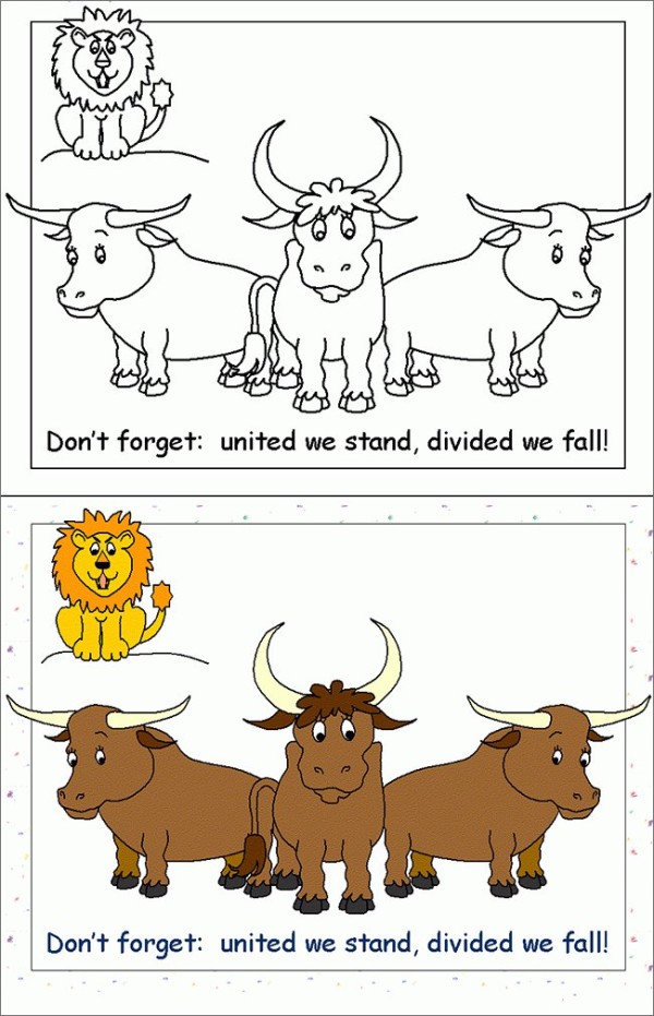 Bull simple drawing coloring card