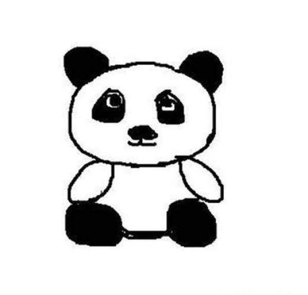 Cute little panda simple drawing