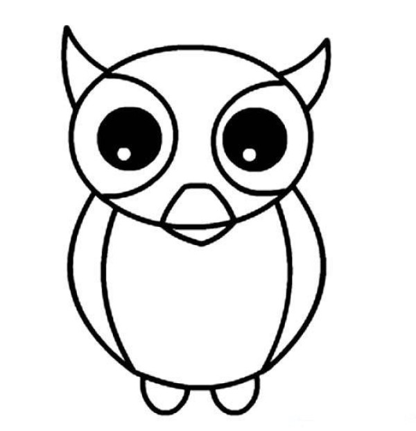 Childrens simple drawing pictures of little owl