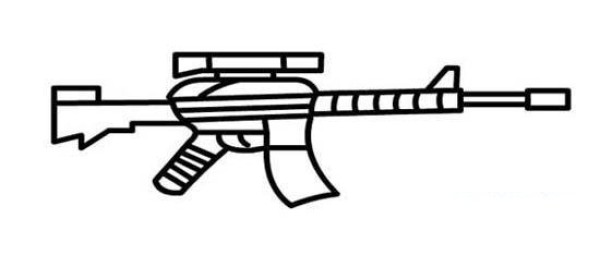 M4 Carbine Simple Drawing Picture