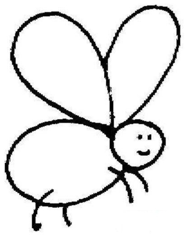 Line drawing bee simple strokes